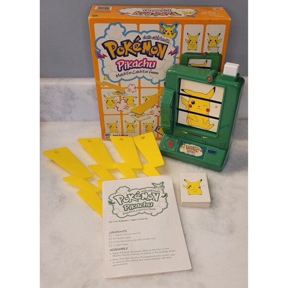 Milton Bradley Pokémon Pikachu Match Em Catch Em Game Missing Two Cards 1999 - Picture 1 of 10